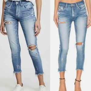 Moussy Ridgewood Distressed Skinny Jeans
